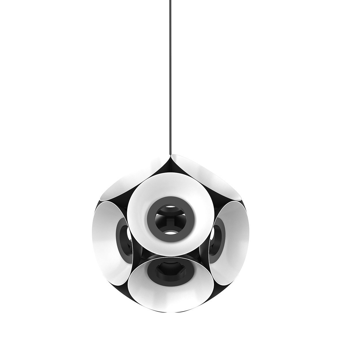 Magellan Small Chandelier - Black/White Finish