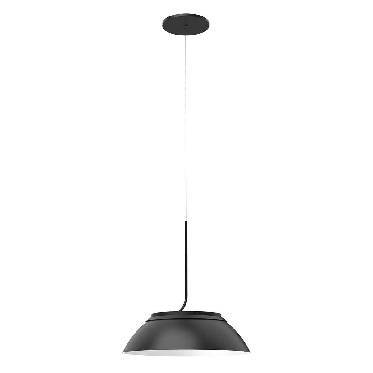 Magellan LED Dome Pendant - Black/White Finish