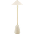 Load image into Gallery viewer, Maia Floor Lamp - Aged Brass/Ceramic Textured Beige Finish
