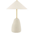 Load image into Gallery viewer, Maia Table Lamp - Aged Brass/Ceramic Textured Beige Finish
