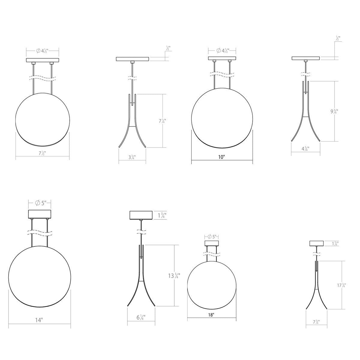 Malibu Discs LED Pendant - Diagram