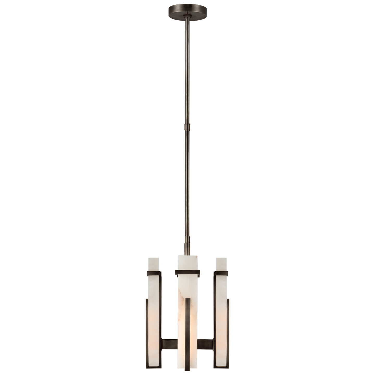 Malik Small Chandelier - Bronze Finish with Alabaster Shade