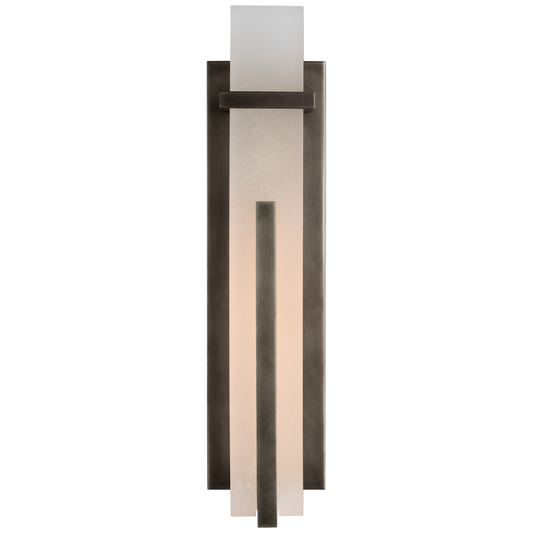 Malik Large Sconce - Bronze Finish with Alabaster Shade