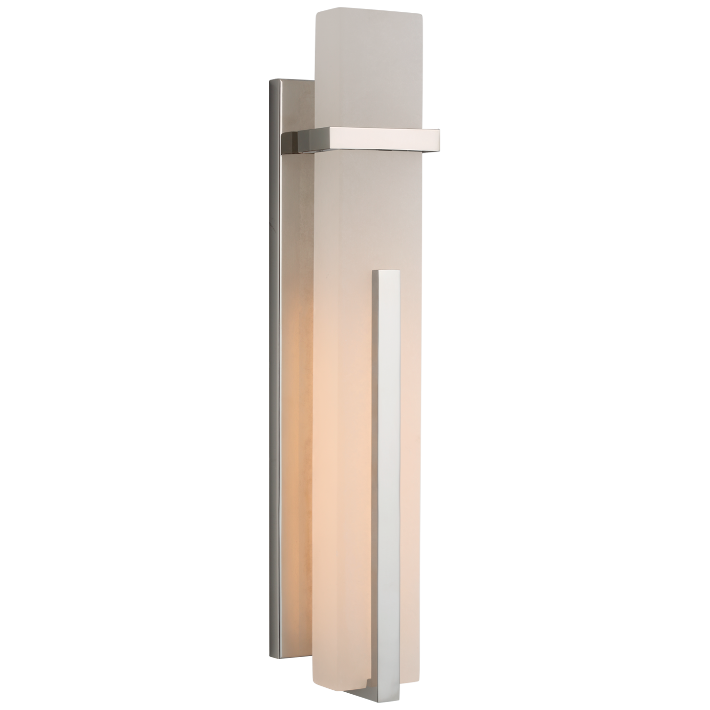 Malik Large Sconce - Polished Nickel Finish with Alabaster Shade