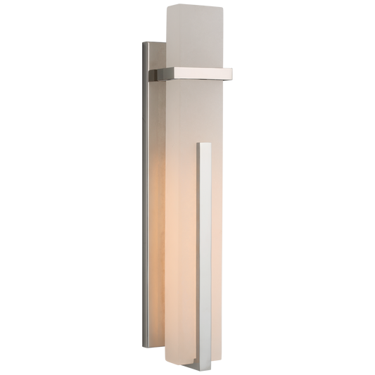 Malik Large Sconce - Polished Nickel Finish with Alabaster Shade