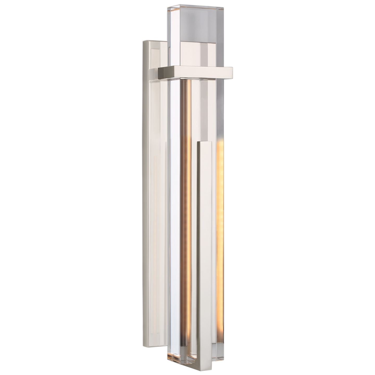 Malik Large Sconce - Polished Nickel Finish with Crystal Shade