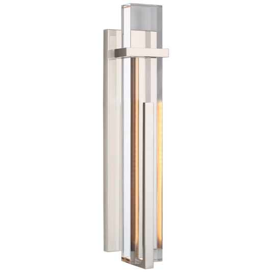 Malik Large Sconce - Polished Nickel Finish with Crystal Shade