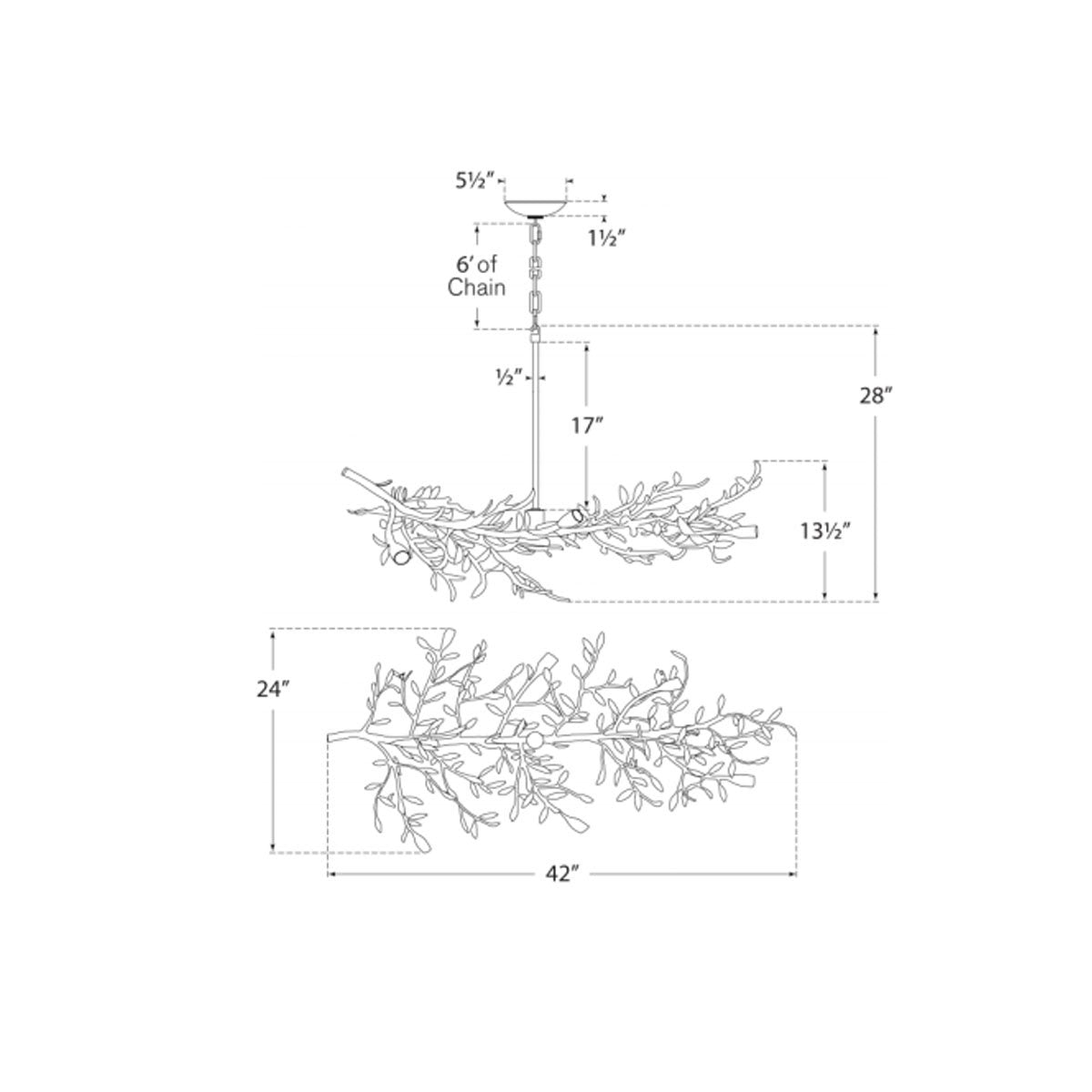 Mandeville Linear Chandelier - Diagram