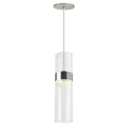 Manette Medium Pendant - Satin Nickel Finish Clear Glass