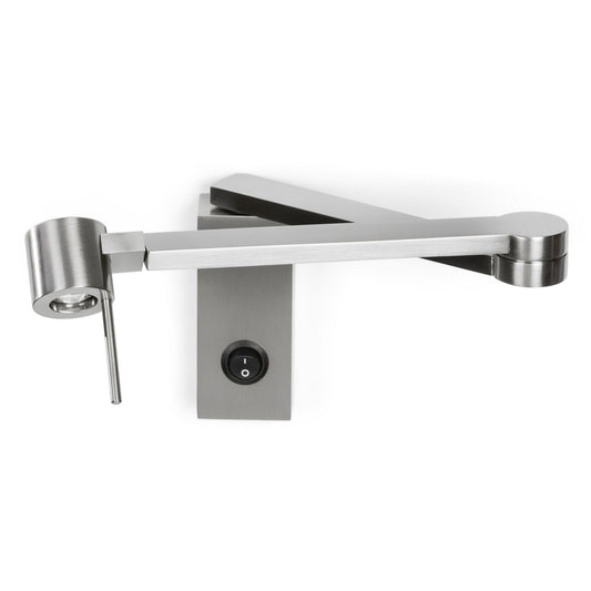 Manhattan Reading Swing Arm Wall Light - Satin Nickel Finish