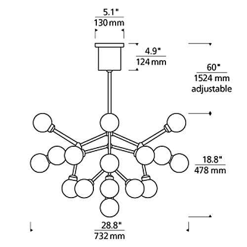 Mara LED Chandelier - Diagram