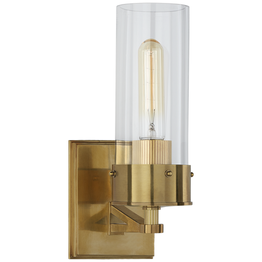 Marais Bath Sconce - Antique Brass/Clear Glass