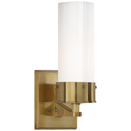 Marais Bath Sconce - Antique Brass/White Glass