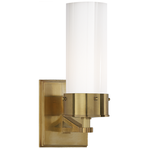 Marais Bath Sconce - Antique Brass/White Glass