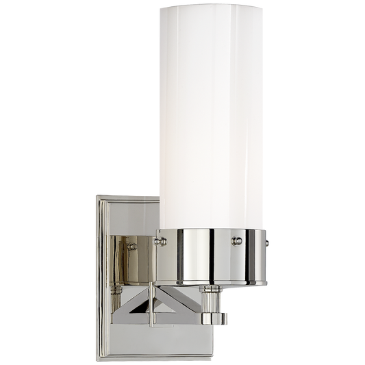 Marais Bath Sconce - Polished Nickel/White Glass