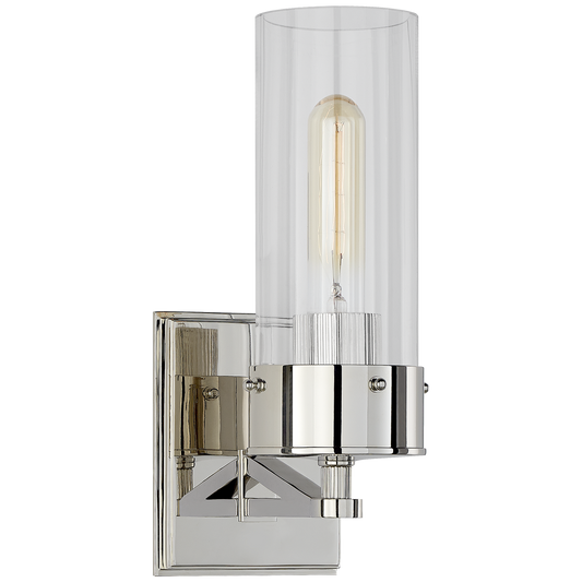 Marais Bath Sconce - Polished Nickel/Clear Glass