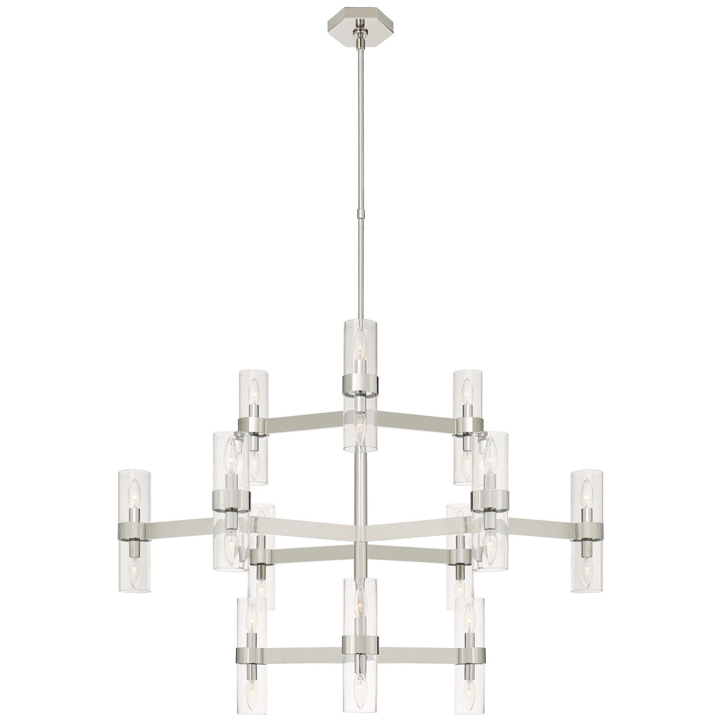 Margita Medium Chandelier - Polished Nickel/Clear Glass