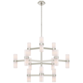 Load image into Gallery viewer, Margita Medium Chandelier Polished Nickel/White Glass
