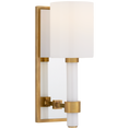 Load image into Gallery viewer, Maribelle Single Sconce - Hand-Rubbed Antique Brass Finish with a White Glass Shade
