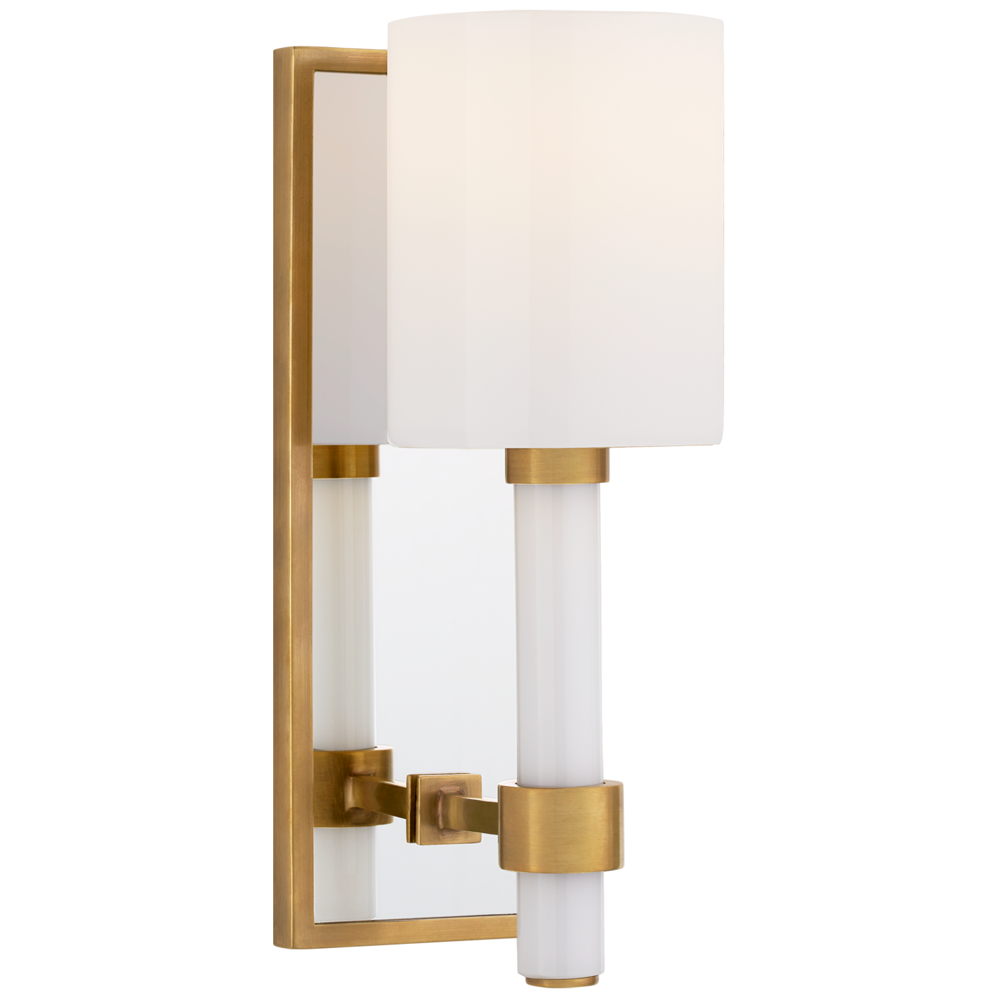 Maribelle Single Sconce - Hand-Rubbed Antique Brass Finish with a White Glass Shade