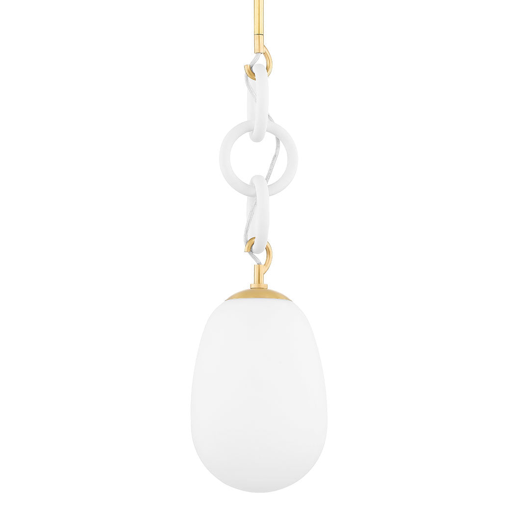 Marina Pendant - Aged Brass/Textured White Finish