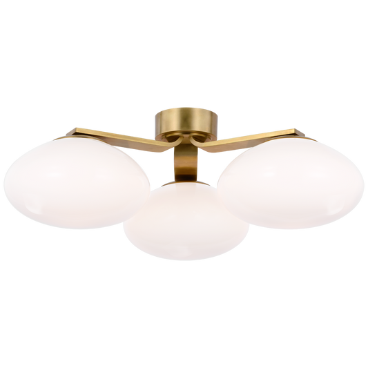 Marisol XL Triple Flush Mount - Soft Brass Finish