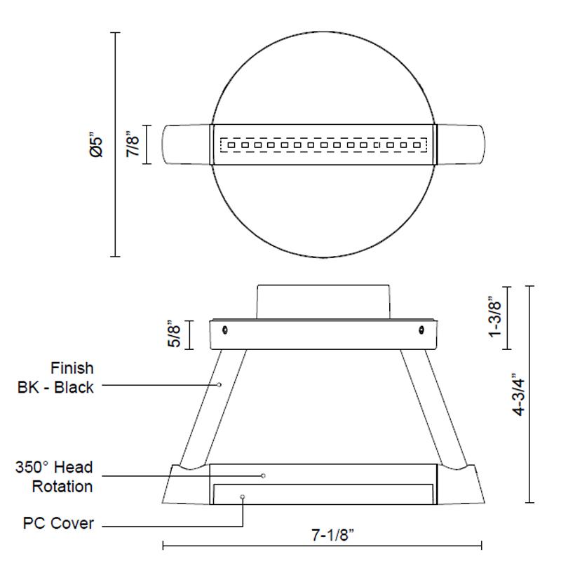 Maro Outdoor LED Wall Sconce - Diagram