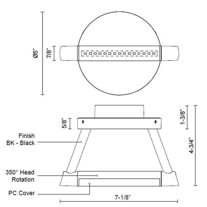 Maro Outdoor LED Wall Sconce - Diagram