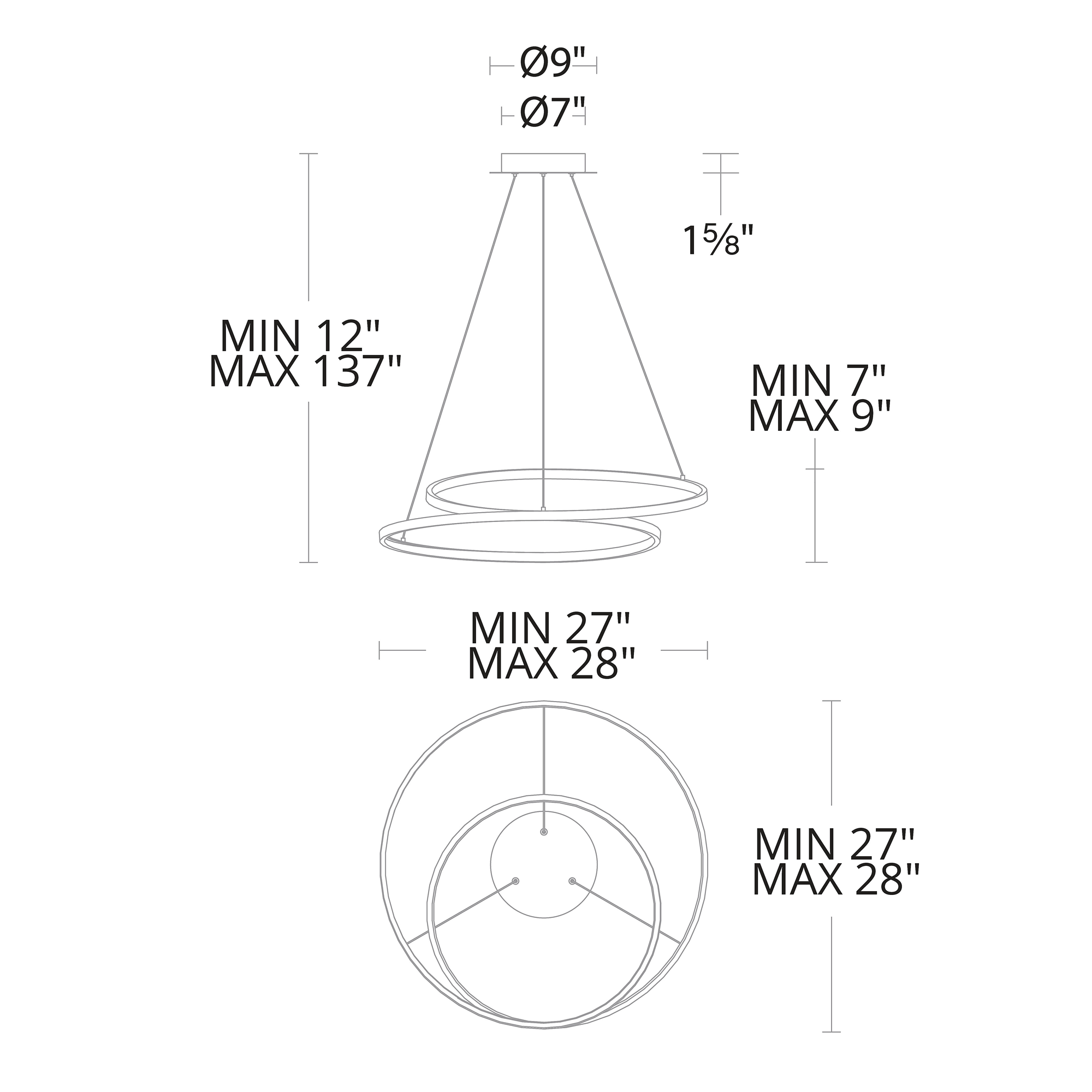 Marques LED Chandelier - Diagram