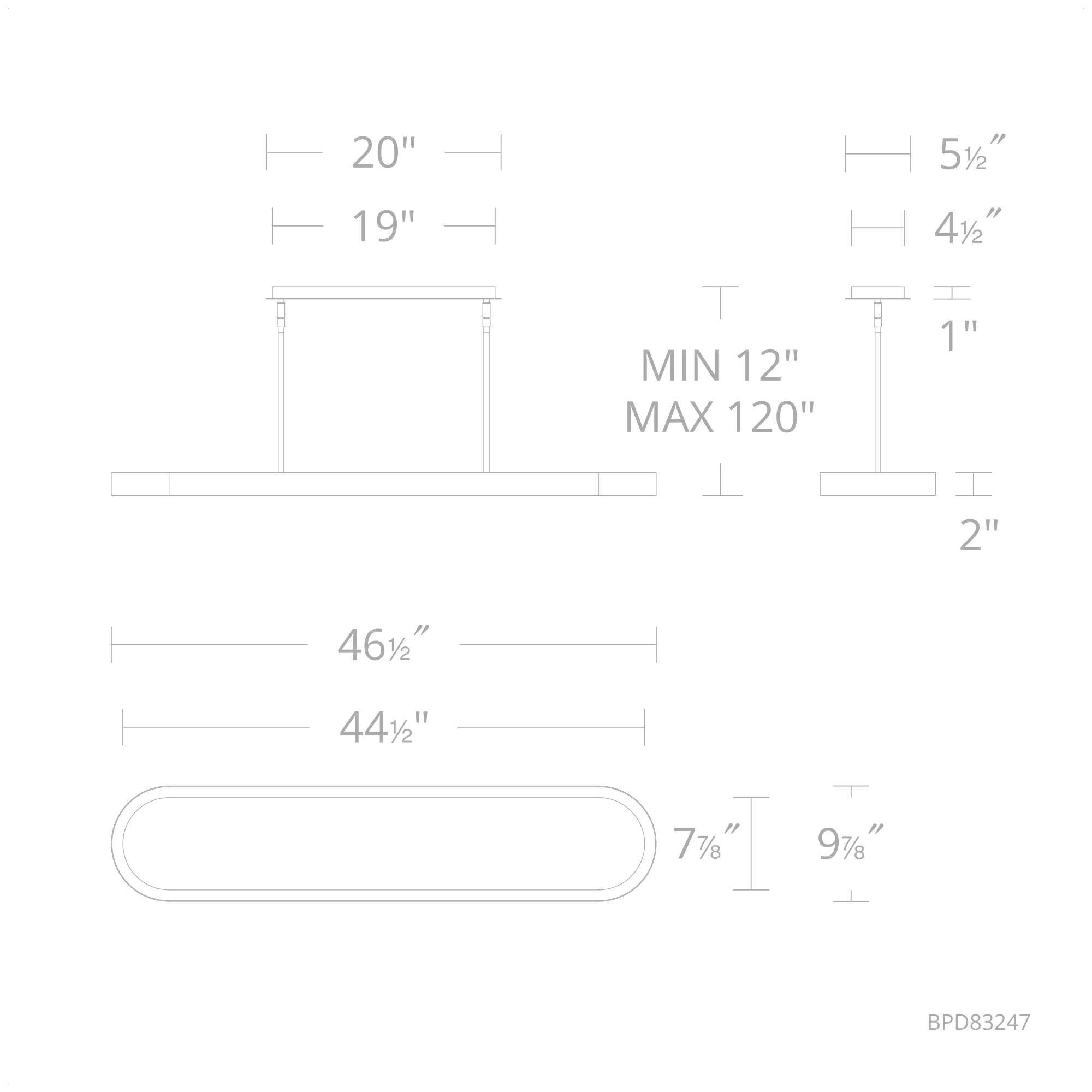 Marquis LED Linear Suspension - Diagram