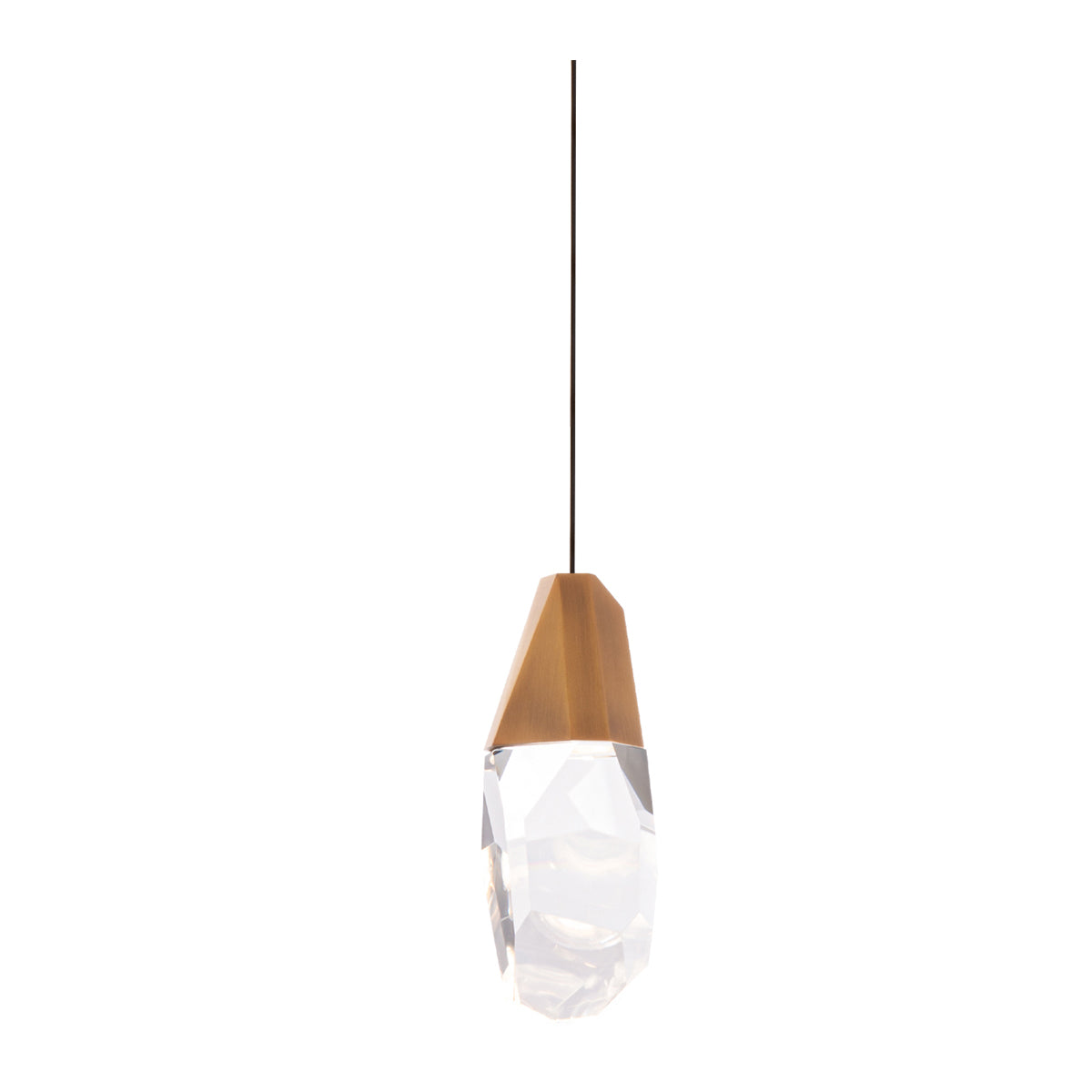 Martini LED Mini Pendant - Aged Brass Clear Crystal
