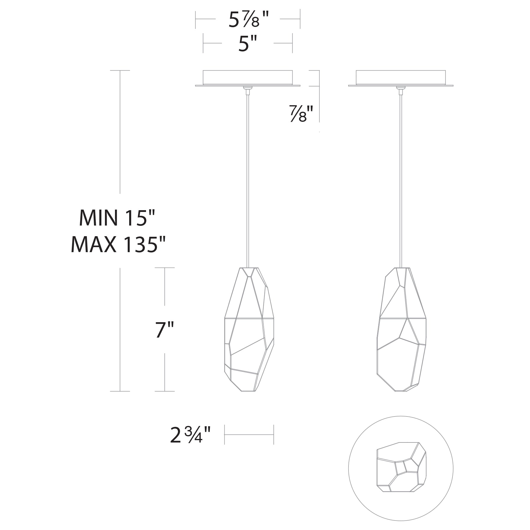 Martini LED Mini Pendant - Diagram