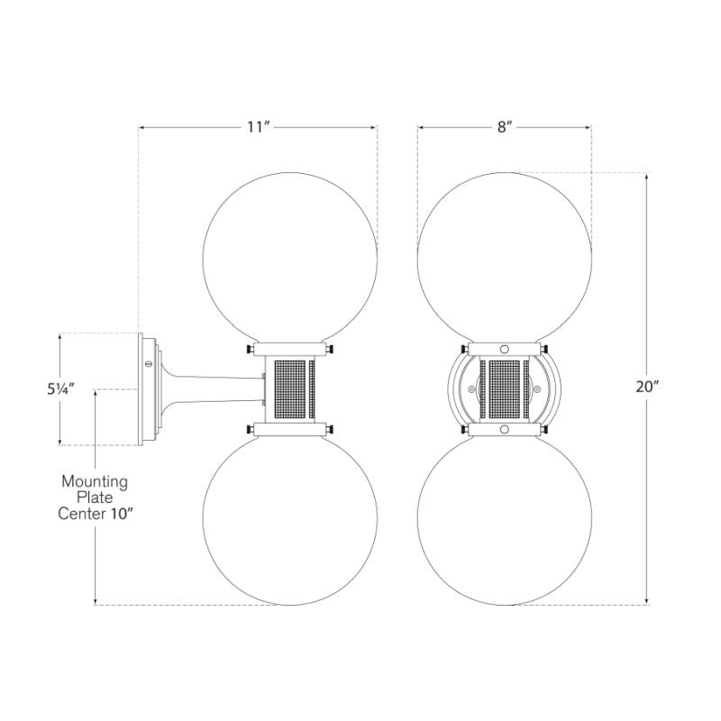 McCarren Double Sconce - Diagram