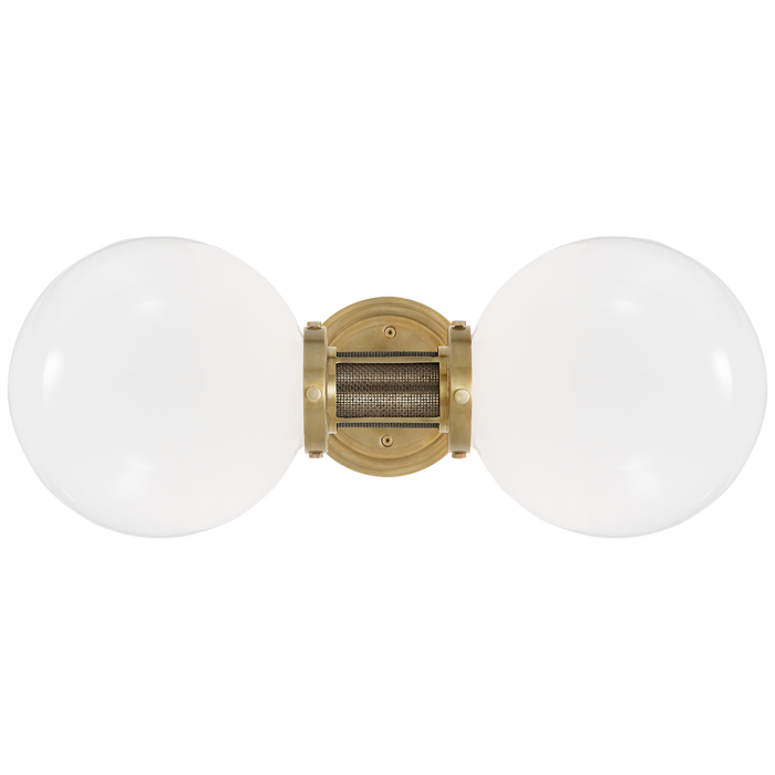 McCarren Double Sconce - Natural Brass Finish