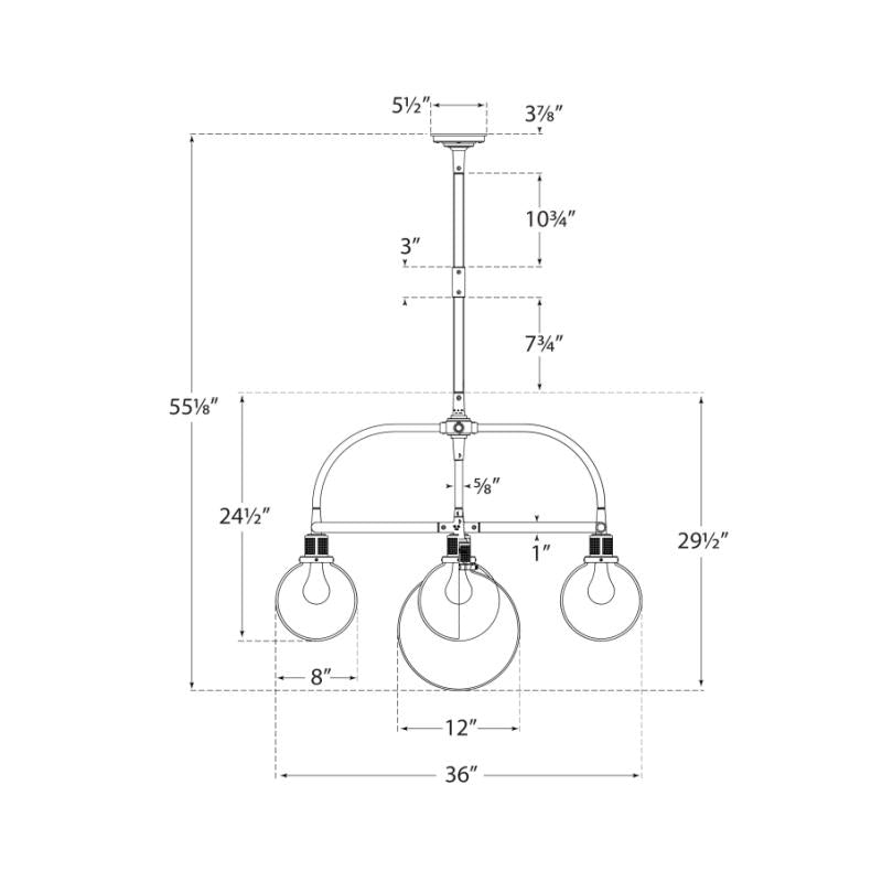 McCarren Single Tier Chandelier - Diagram