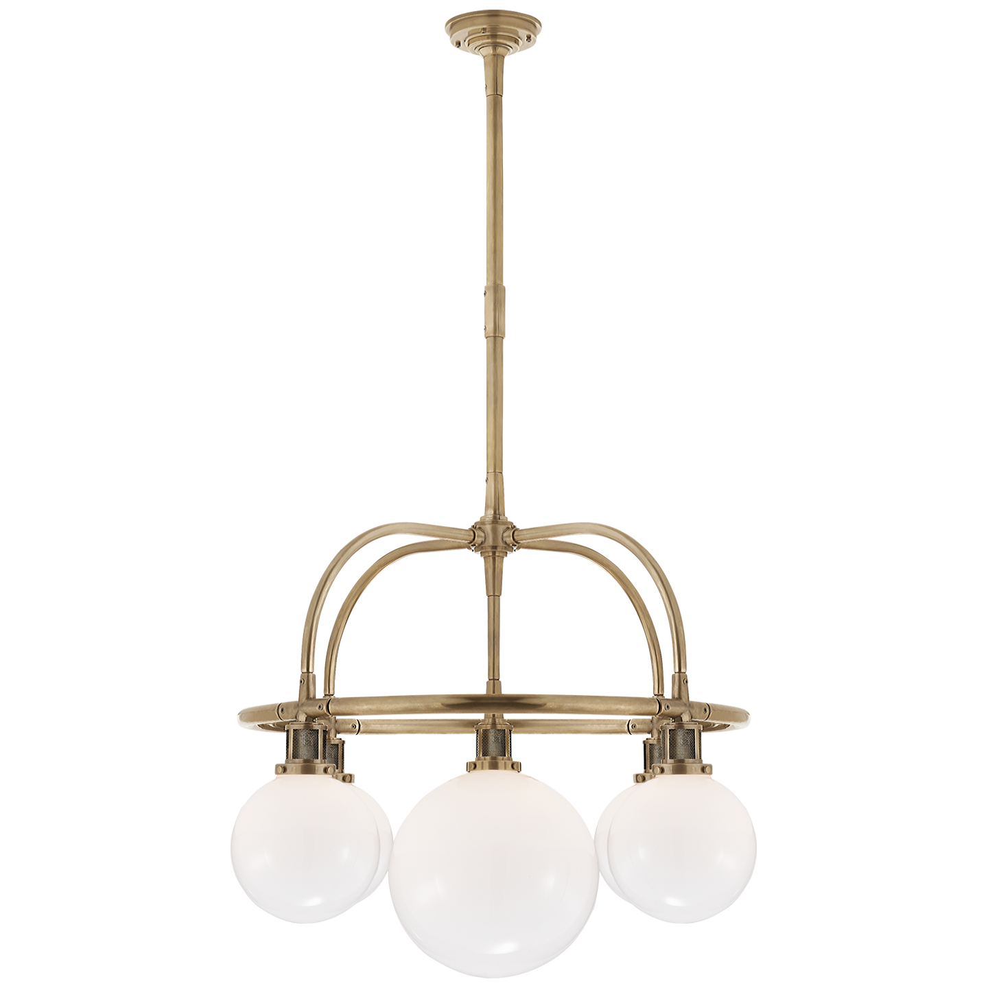 McCarren Single Tier Chandelier - Natural Brass Finish