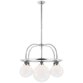 Load image into Gallery viewer, McCarren Single Tier Chandelier - Polished Nickel Finish
