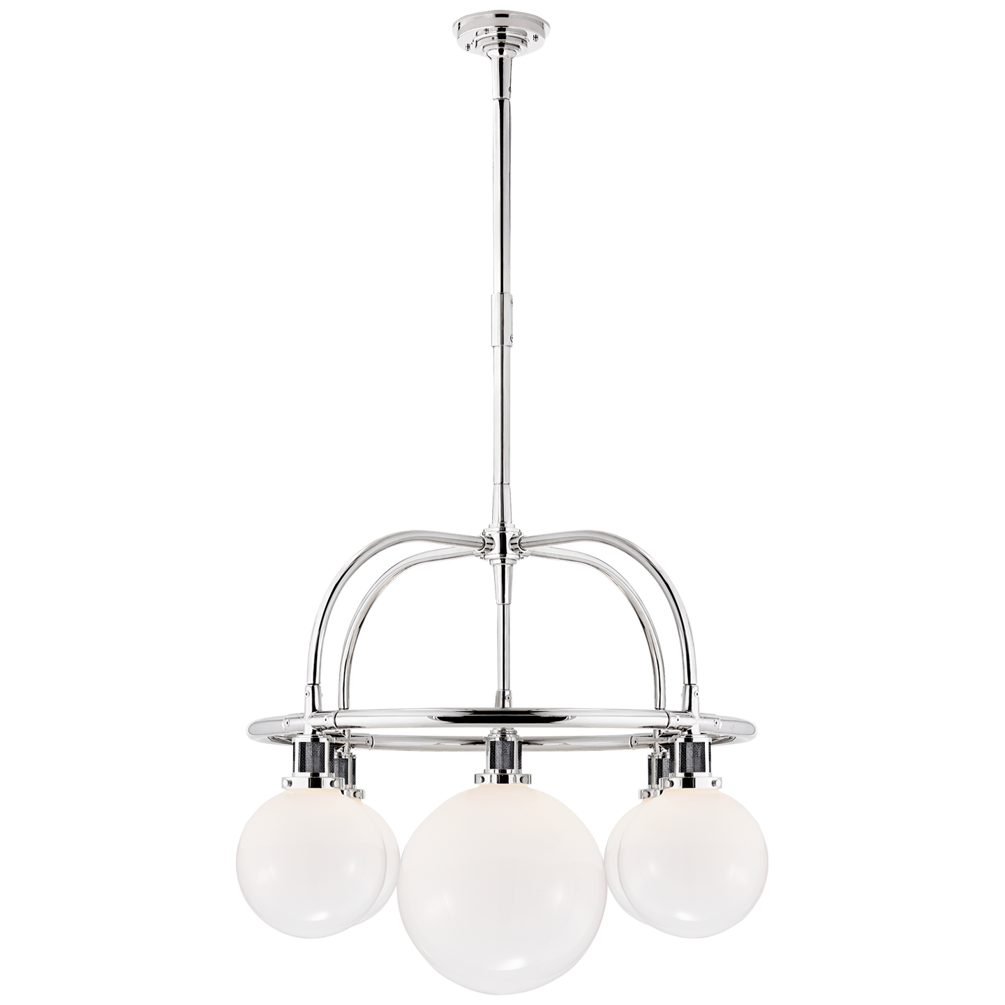 McCarren Single Tier Chandelier - Polished Nickel Finish