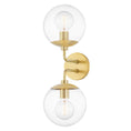 Load image into Gallery viewer, Meadow Double Wall Sconce - Aged Brass Finish
