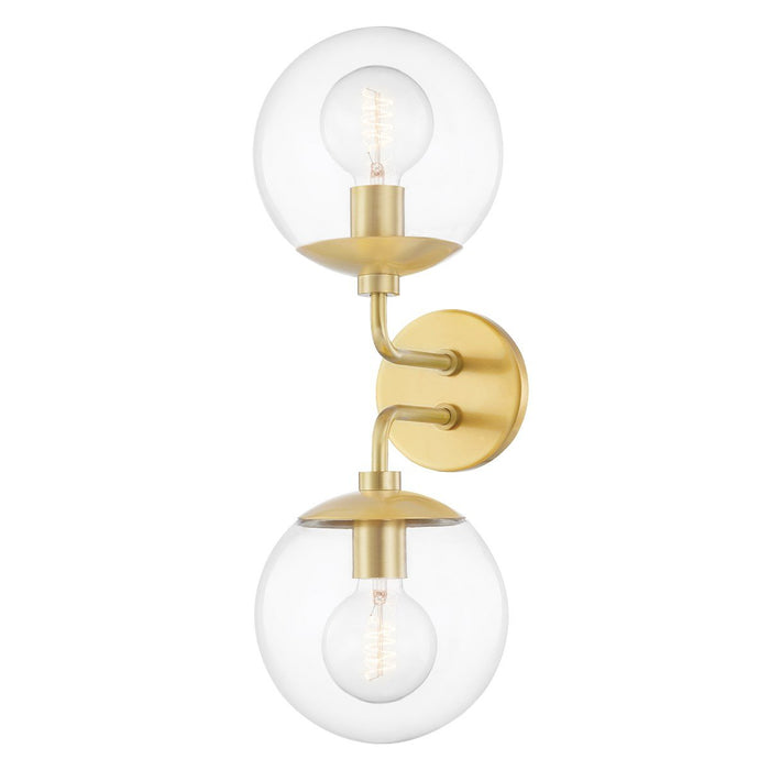 Meadow Double Wall Sconce - Aged Brass Finish