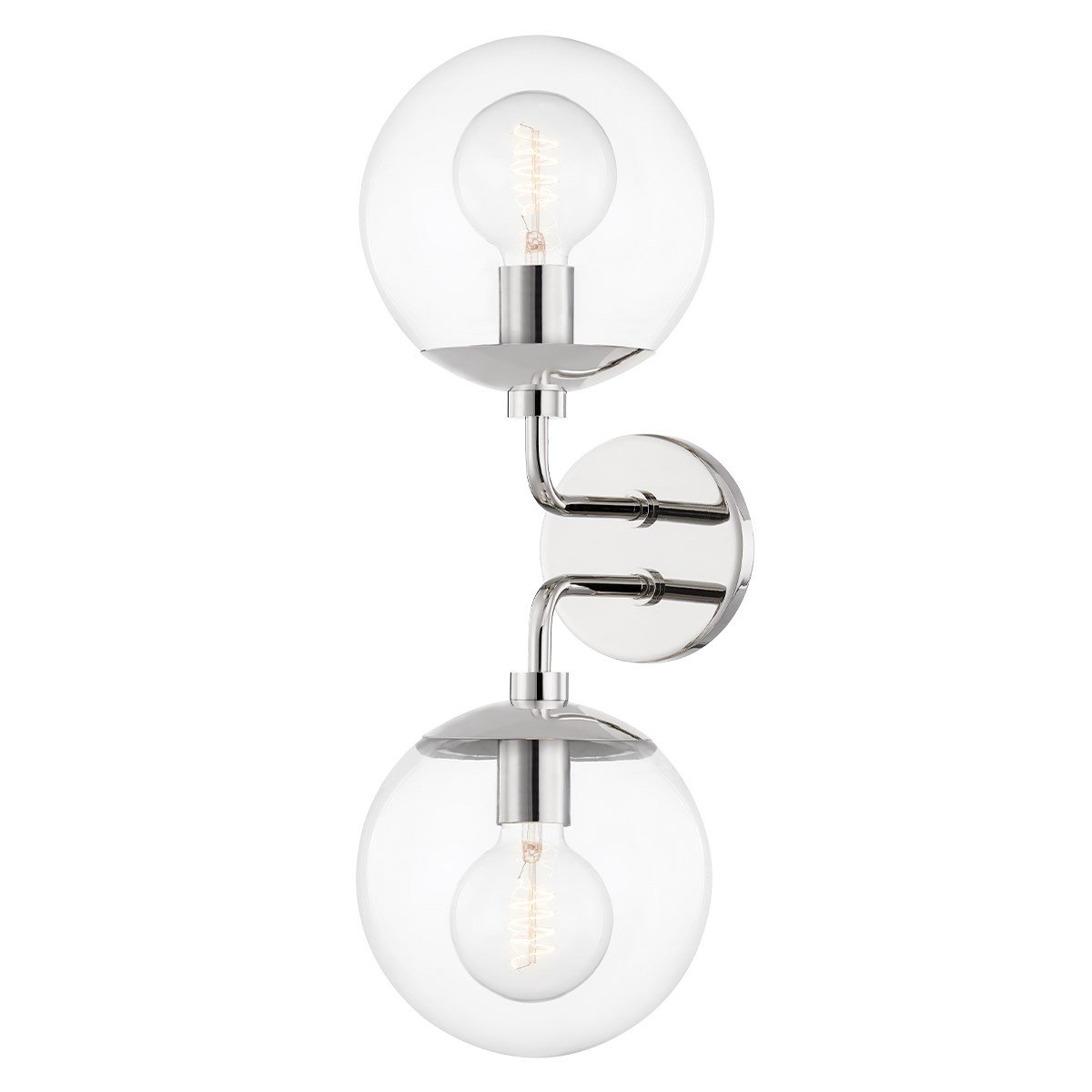 Meadow Double Wall Sconce - Polished Nickel Finish