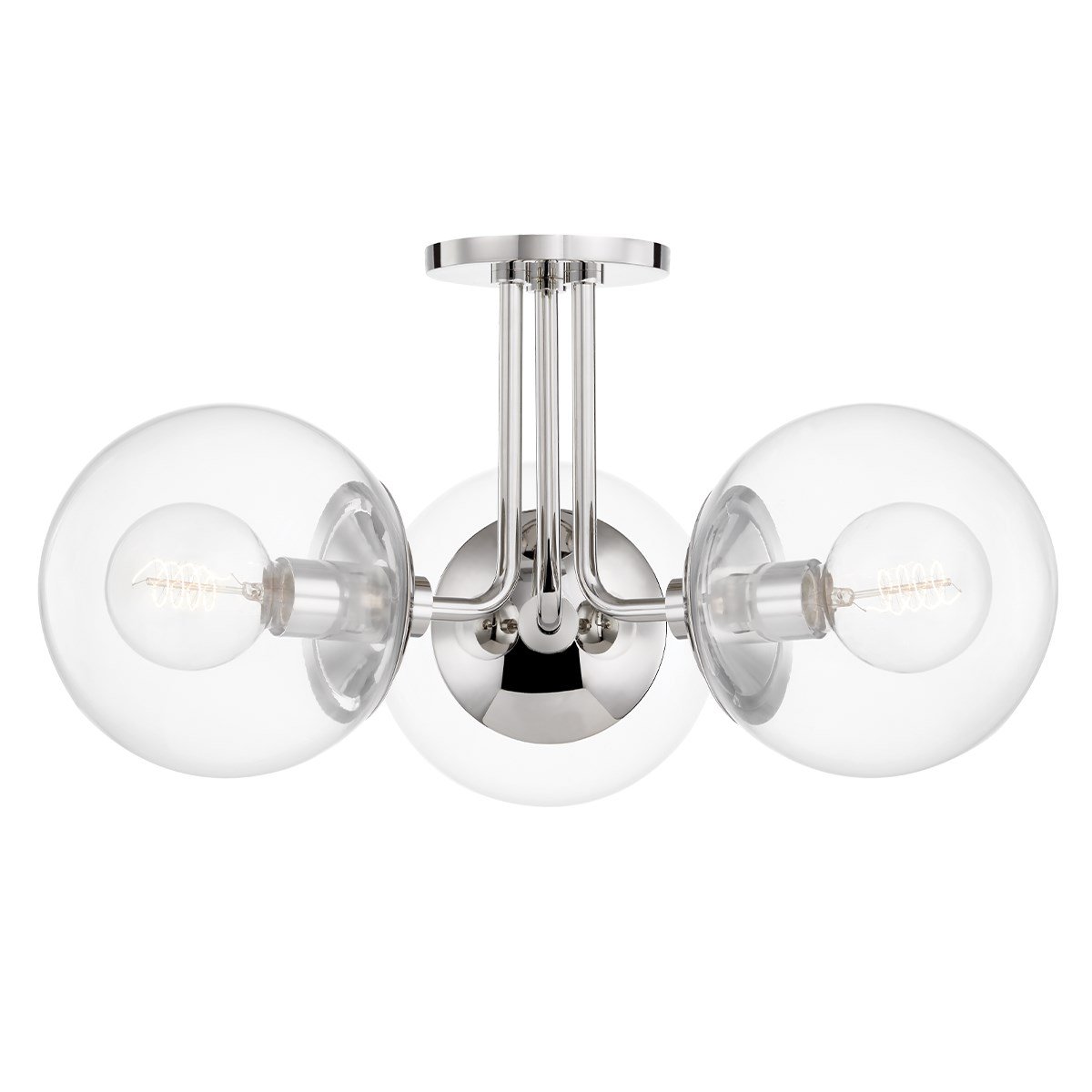 Meadow Multi-Light Semi-Flush Mount - Polished Nickel Finish