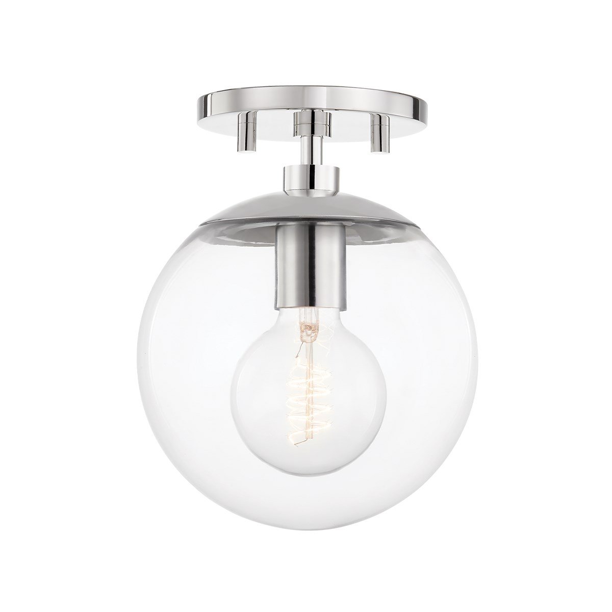 Meadow Semi-Flush Mount - Polished Nickel Finish