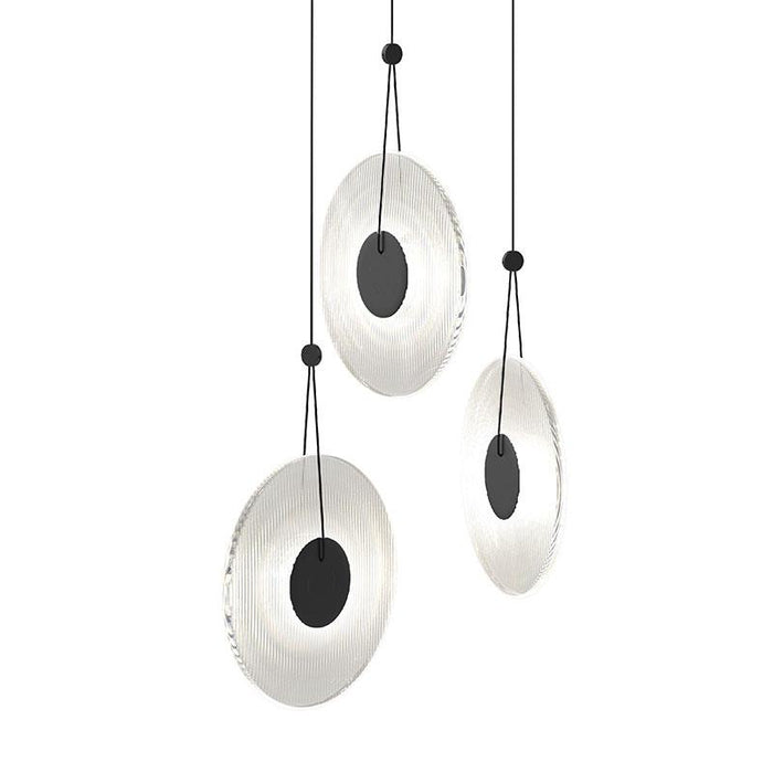 Meclisse 3 Light LED Pendant - Black Finish with Clear Glass