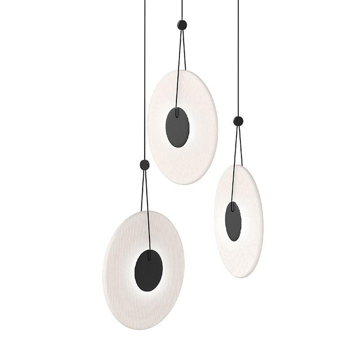 Meclisse 3 Light LED Pendant - Black Finish with Etched Glass