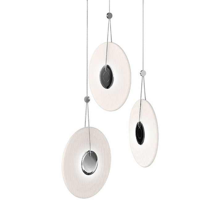 Meclisse 3 Light LED Pendant - Polished Chrome with Etched Glass