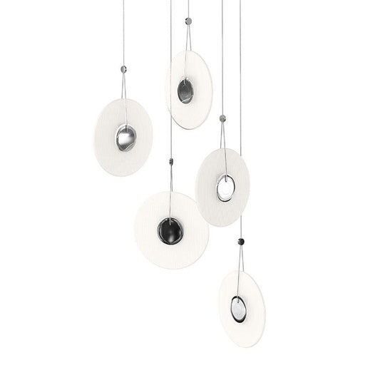 Meclisse 5 Light LED Pendant - Polished Chrome Finish with Etched Glass