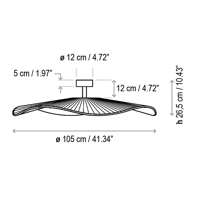 Mediterrania LED Outdoor Semi-Flushmount - Diagram