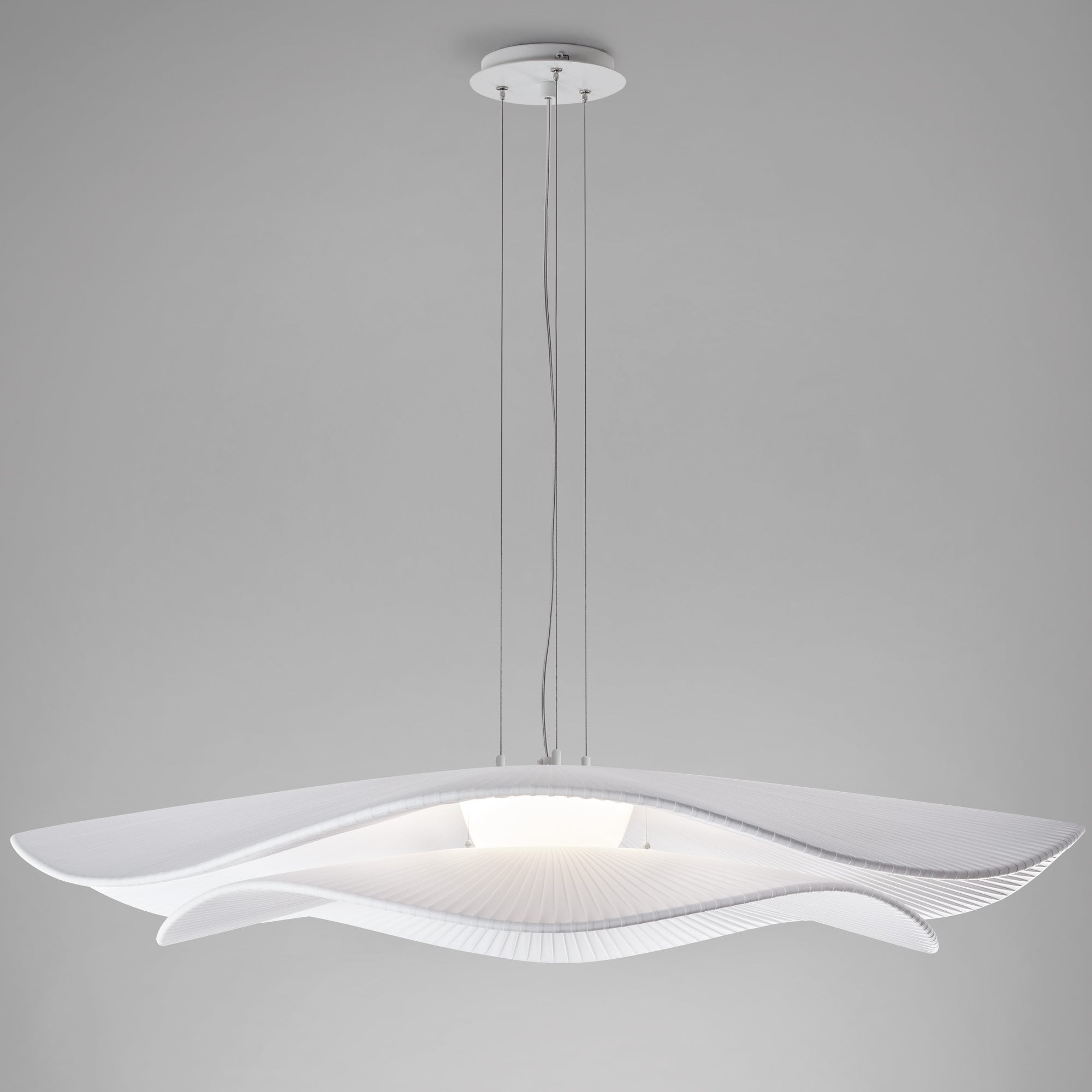 Mediterrania Large LED Pendant - White Ribbon Finish