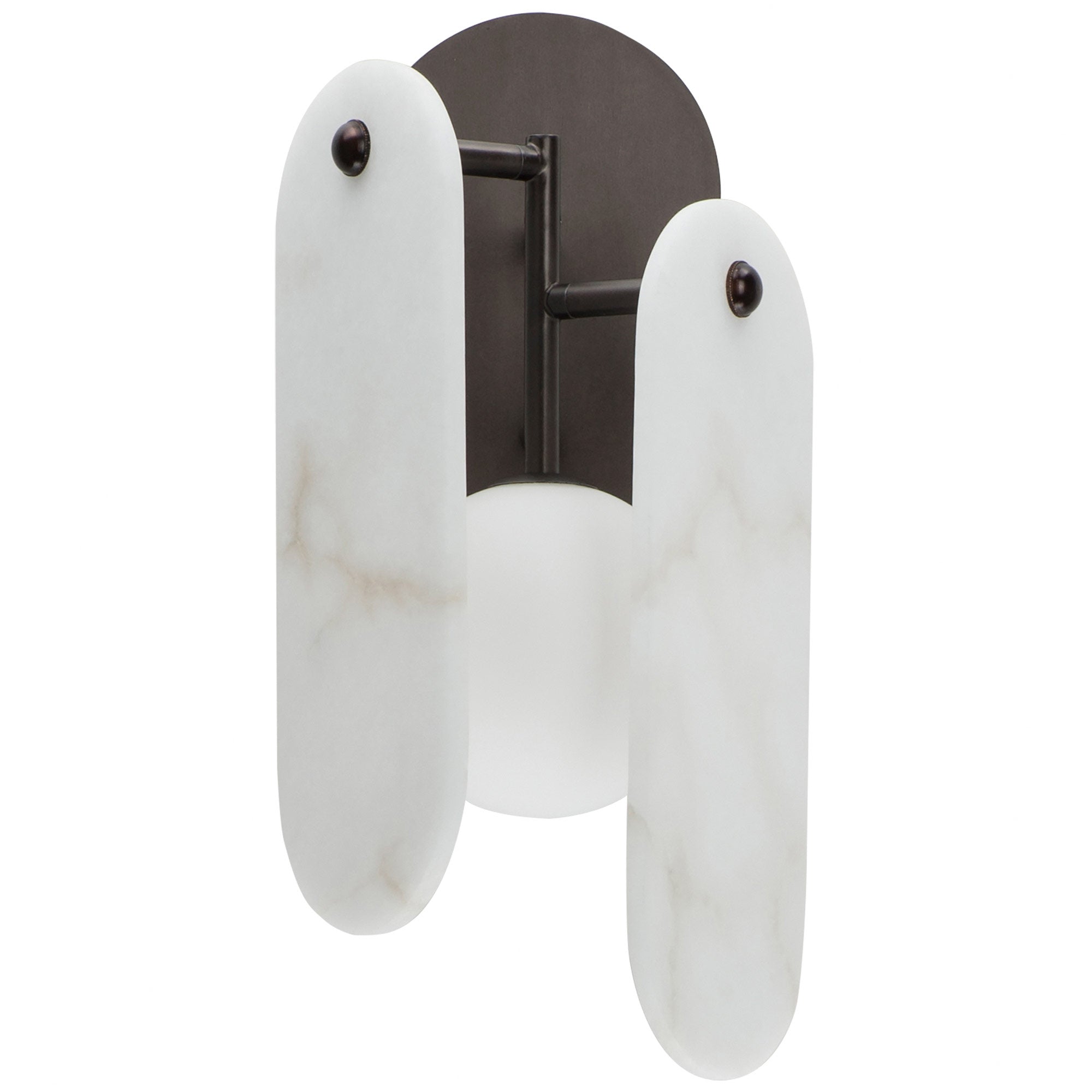 Megalith Wall Sconce Brushed Bronze Spanish Alabaster